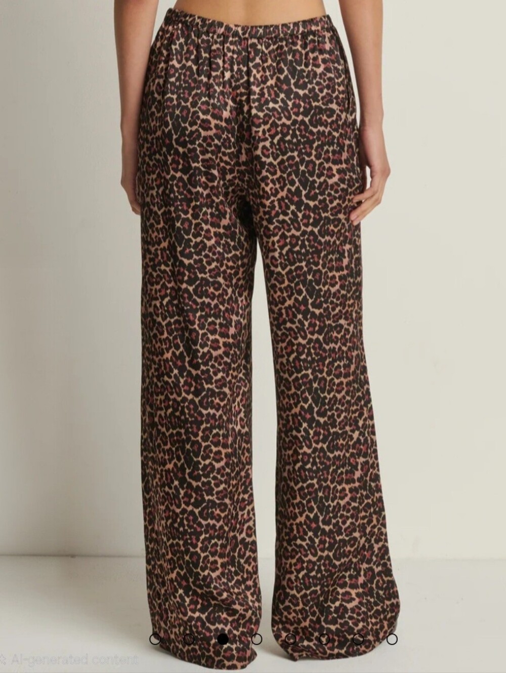 NWT Nation LTD Paloma Pull-On Wide Leg Winter Leopard Print Satin Pants Chic. S